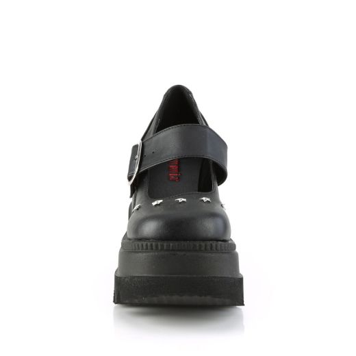 Image of Demonia SHAKER-23 Blk Vegan Leather 4 1/2 Inch Wedge PF Maryjane