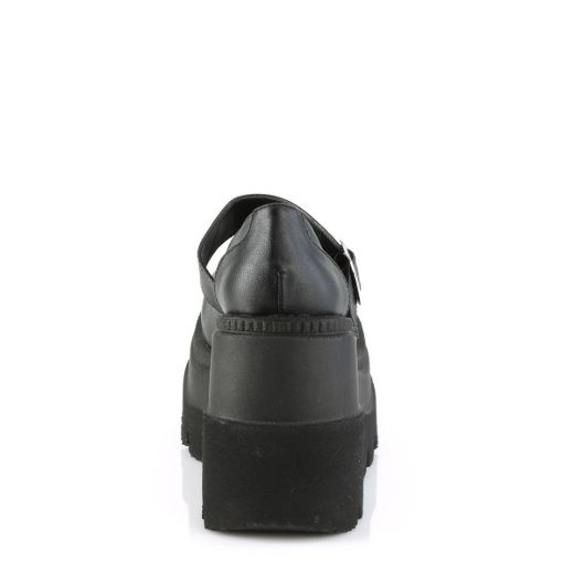 Image of Demonia SHAKER-23 Blk Vegan Leather 4 1/2 Inch Wedge PF Maryjane