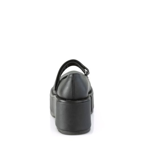 Product image of Demonia DOLLIE-01 Black Vegan Faux Leather 3 1/4 inch Platform Gothic Cyberpunk Lolita Mj With Hook N' Loop Straps