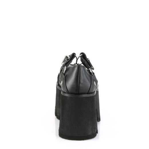 Image of Demonia ASHES-33 Blk Vegan Leather 3 1/2 InchChunky Heel 2 1/4 InchCut Out PF Maryjane
