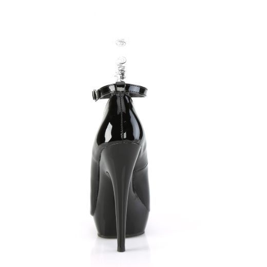 Image of Fabulicious SULTRY-686 Blk Pat/Blk 6 Inch Heel 1 Inch PF Ankle Strap Pump