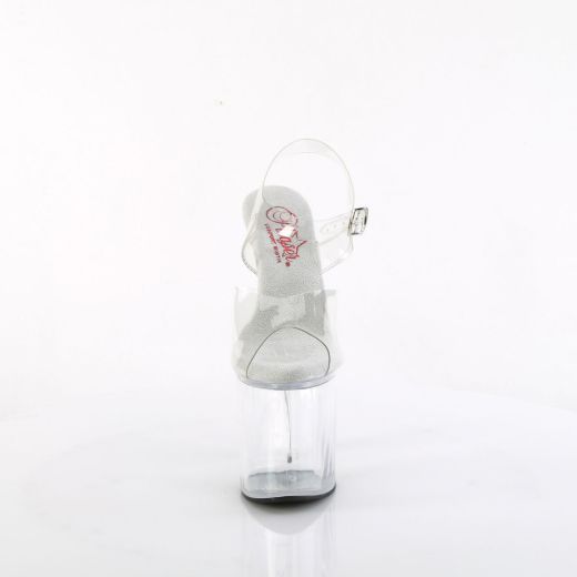Image of Pleaser NAUGHTY-808 Clr/Clr 8 Inch Heel 4 Inch PF Ankle Strap Sandal