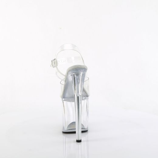 Image of Pleaser NAUGHTY-808 Clr/Clr 8 Inch Heel 4 Inch PF Ankle Strap Sandal