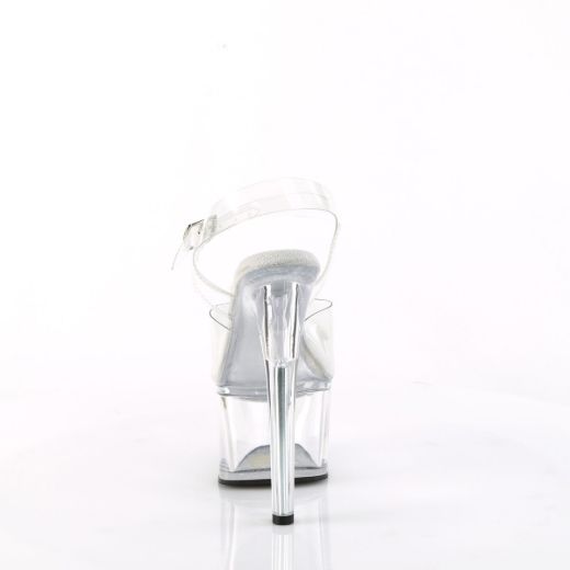 Image of Pleaser PASSION-708 Clr/Clr 7 Inch Heel 2 3/4 Inch PF Ankle Strap Sandal