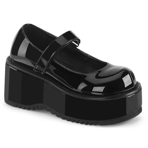 Image of Demonia DOLLIE-01 Blk Patent 3 1/4 Inch Platform Maryjane