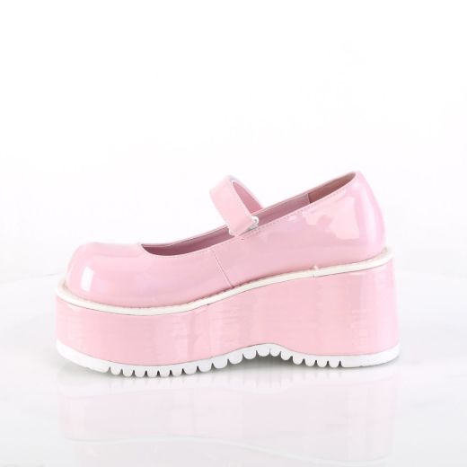 Image of Demonia DOLLIE-01 B. Pink Holo Pat 3 1/4 Inch Platform Maryjane