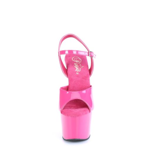 Product image of Pleaser ADORE-709 H. Pink Pat/H. Pink 7 Inch Heel 2 3/4 Inch PF Ankle Strap Sandal