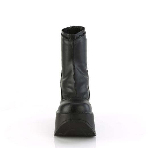 Product image of Demonia DYNAMITE-100 Blk Str Vegan Leather 5 Inch Star Cutout Platform Wedge Ankle Boot Back Zip