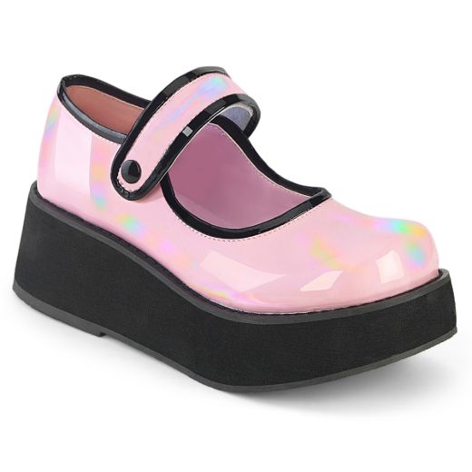Product image of Demonia SPRITE-01 B. Pink Holo Pat 2 1/4 Inch PF Mary Jane