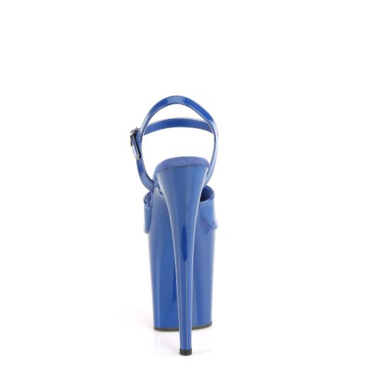 Product image of Pleaser FLAMINGO-809 Royal Blue Pat/Royal Blue 8 Inch Heel 4 Inch PF Ankle Strap Sandal