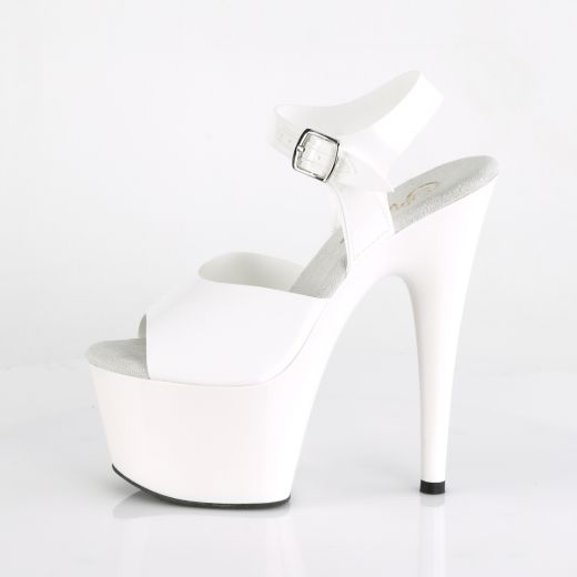 Product image of Pleaser Adore-708N White (Jelly-Like) Tpu/White, 7 inch (17.8 cm) Heel, 2 3/4 inch (7 cm) Platform Sandal Shoes