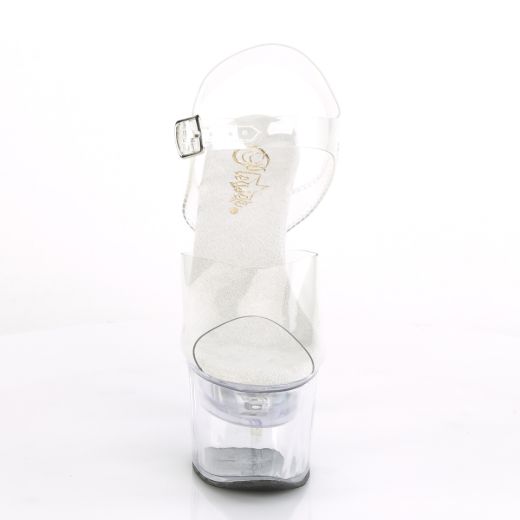 Product image of Pleaser Flashdance-708 Clear/Clear, 7 inch (17.8 cm) Heel, 2 3/4 inch (7 cm) Platform Sandal Shoes