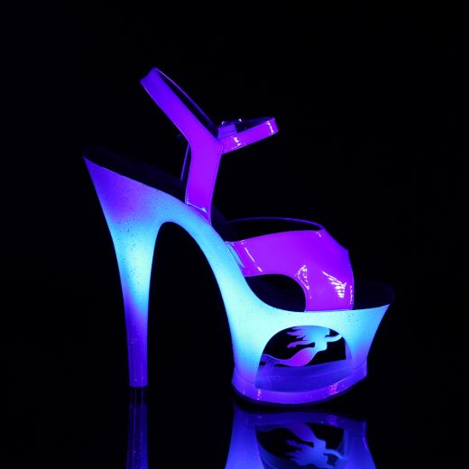 Product image of Pleaser Moon-711Mer Blue Shifting Tpu/Blue Ombre, 7 inch (17.8 cm) Heel, 2 3/4 inch (7 cm) Platform Sandal Shoes