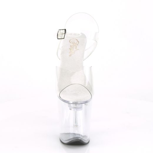 Product image of Pleaser Flashdance-808 Clear/Clear, 8 inch (20.3 cm) Heel, 4 inch (10.2 cm) Platform Sandal Shoes
