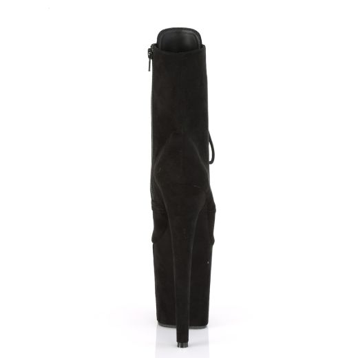 Product image of Pleaser Flamingo-1020Fs Black Faux Suede/Black Faux Suede, 8 inch (20.3 cm) Heel, 4 inch (10.2 cm) Platform Ankle Boot