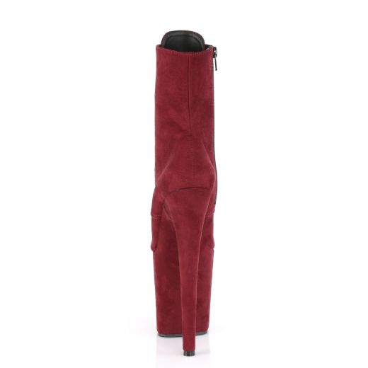 Product image of Pleaser Flamingo-1020Fs Burgundy Faux Suede/Burgundy Faux Suede, 8 inch (20.3 cm) Heel, 4 inch (10.2 cm) Platform Ankle Boot