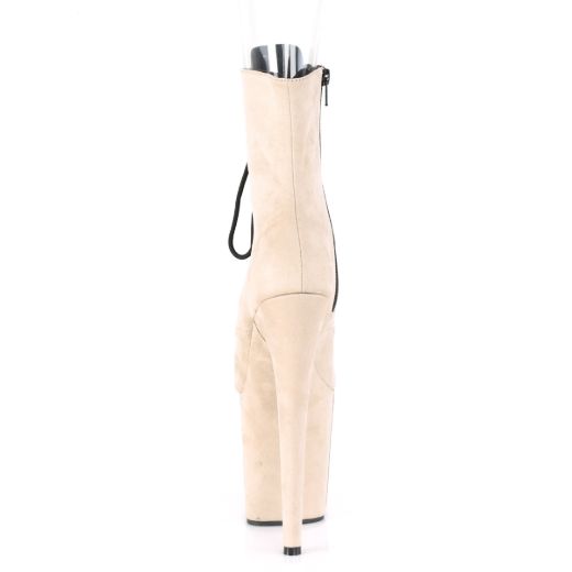 Product image of Pleaser Flamingo-1021Fs Beige Faux Suede/Beige Faux Suede, 8 inch (20.3 cm) Heel, 4 inch (10.2 cm) Platform Ankle Boot