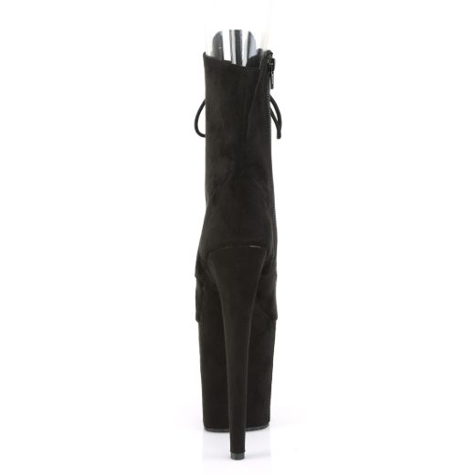 Product image of Pleaser Flamingo-1021Fs Black Faux Suede/Black Faux Suede, 8 inch (20.3 cm) Heel, 4 inch (10.2 cm) Platform Ankle Boot