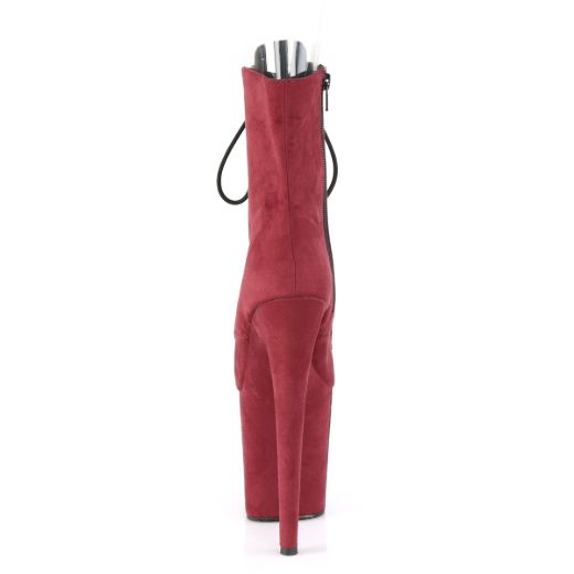 Product image of Pleaser Flamingo-1021Fs Burgundy Faux Suede/Burgundy Faux Suede, 8 inch (20.3 cm) Heel, 4 inch (10.2 cm) Platform Ankle Boot