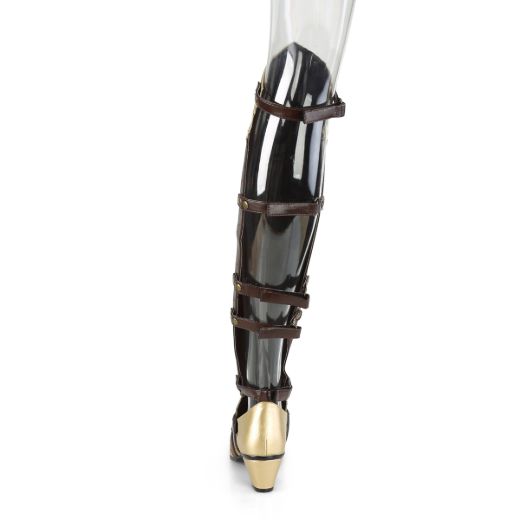 Product image of Funtasma Maiden-8830 Brown-Gold Pu, 2 1/2 inch (6.4 cm) Heel Knee High Boot
