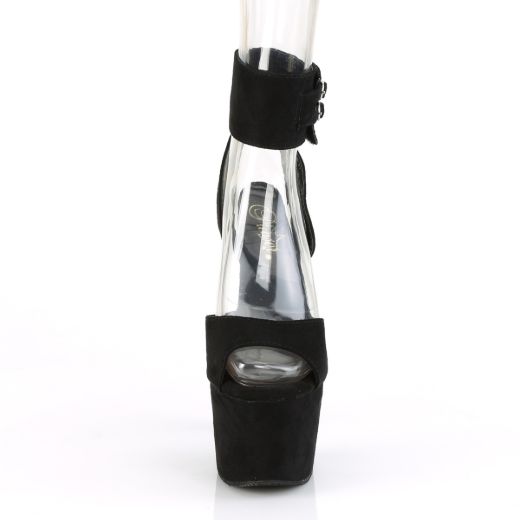 Product image of Pleaser ADORE-791FS Black Faux Suede/Black Faux Suede 7 inch (17.8 cm) Heel 2 3/4 inch (7 cm) Platform Ankle Strap Sandal Shoes