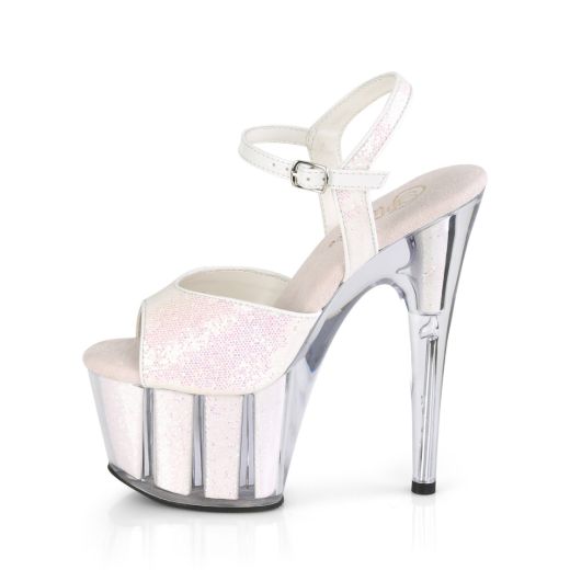 Product image of Pleaser ADORE-710G Multicolour Glitter/Multicolour Glitter Inserts 7 inch (17.8 cm) Heel 2 3/4 inch (7 cm) Platform Ankle Strap Sandal With Glitter Inserts