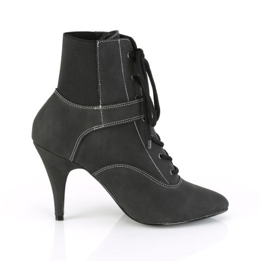 Product image of Pleaser Pink Label DREAM-1022 Black Faux Faux Suede Faux Leather 4 inch (10.1 cm) Heel Buckles Lace-Up Ankle Boot