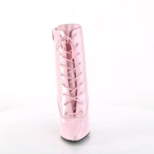 Product image of Pleaser SEDUCE-1020 Hot Pink Patent 5 inch (12.7 cm) Heel Lace-Up Front Ankle Boot Side Zip
