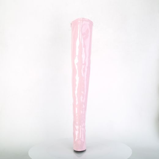 Product image of Pleaser SEDUCE-3000 Baby Pink Stretch Patent 5 inch (12.7 cm) Heel Plain Stretch Thigh Boot Side Zip Thigh High Boot