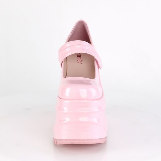 Product image of Demonia WAVE-32 Baby Pink Holographic 6 inch (15.2 cm) Wedge Platform Maryjane