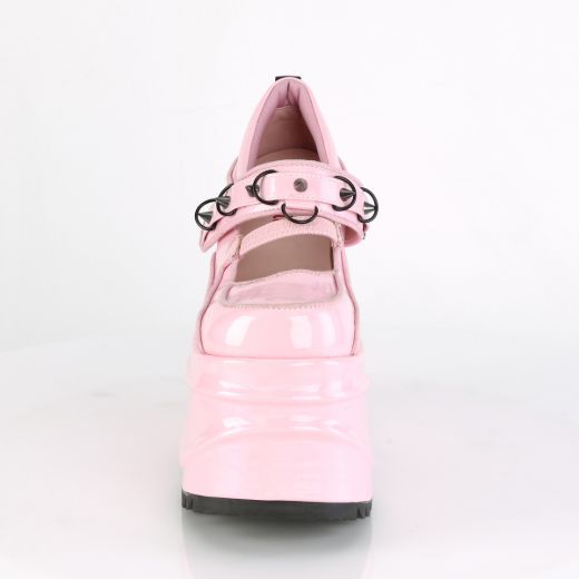 Product image of Demonia WAVE-48 Baby Pink Holographic Patent 6 inch (15.2 cm) Wedge Platform Maryjane