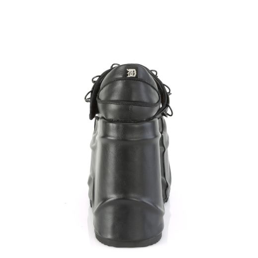 Product image of Demonia WAVE-48 Black Vegan Faux Leather 6 inch (15.2 cm) Wedge Platform Maryjane