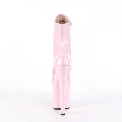 Product image of Pleaser XTREME-1020 Baby Pink Patent/Baby Pink 8 inch (20 cm) Heel 4 inch (10 cm) Platform Lace-Up Front Ankle Boot Side Zip
