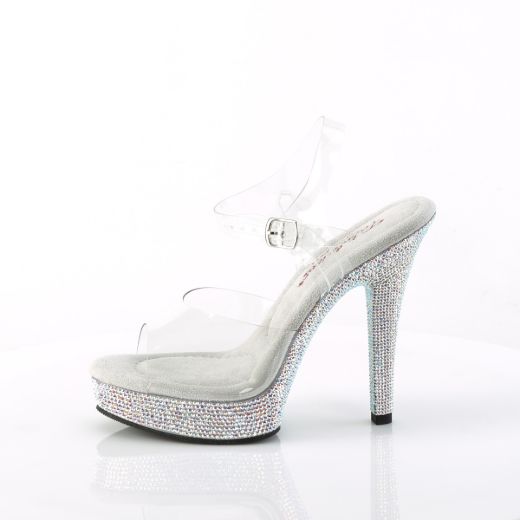 Product image of Fabulicious MAJESTY-508DM Clr/Clr 5 Inch Heel 7/8 Inch PF Ankle Strap Sandal