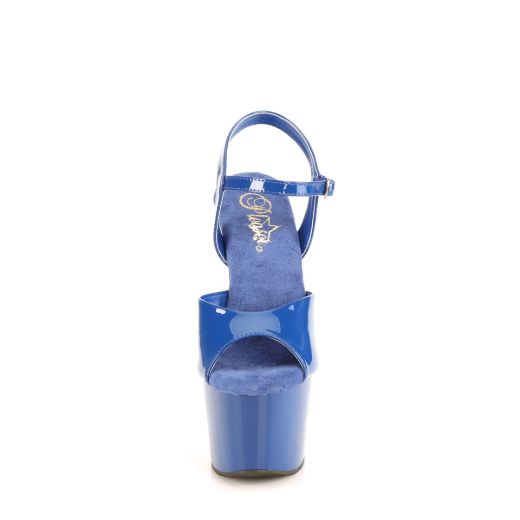 Product image of Pleaser ADORE-709 Royal Blue Pat/Royal Blue 7 Inch Heel 2 3/4 Inch PF Ankle Strap Sandal