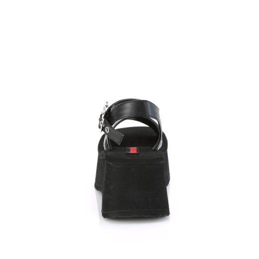 Product image of Demonia FUNN-10 Blk Vegan Leather 2 1/2 Inch PF Ankle Strap Sandal