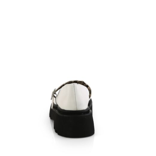 Product image of Demonia RENEGADE-56 Wht Vegan Leather 2 1/2 Inch Tiered Platform Maryjane