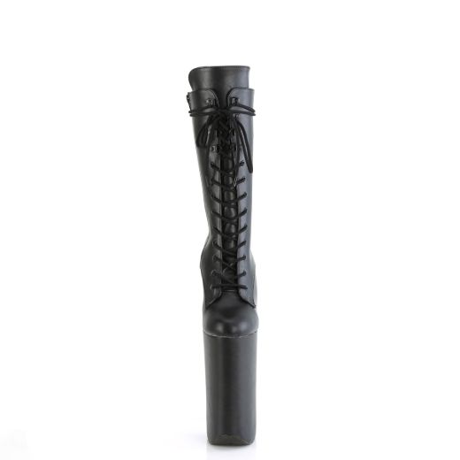 Product image of Pleaser BEYOND-1050WR Blk Faux Leather/Blk Faux Leather 10 Inch Heel 6 1/4 Inch PF Lace-Up Front Mid Calf Boot Side Zip