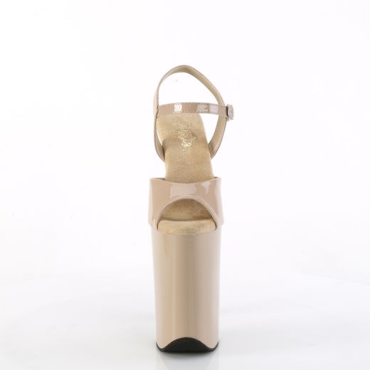 Product image of Pleaser INFINITY-909 Nude Pat/Nude 9 Inch Heel 5 1/4 Inch PF Ankle Strap Sandal
