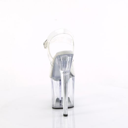 Product image of Pleaser ENCHANT-708 Clr/Clr 7 1/2 Inch Heel 3 1/2 Inch PF Ankle Strap Sandal