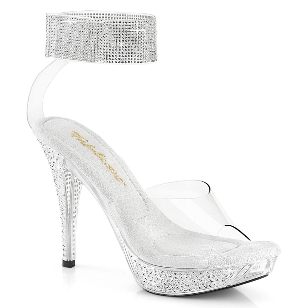Product image of Fabulicious ELEGANT-442 Clr/Clr 4 1/2 Inch Heel 1 Inch PF Sandal w/RS Ankle Cuff