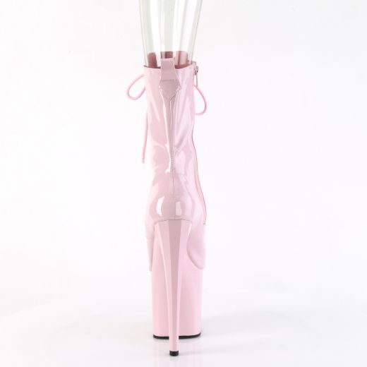 Product image of Pleaser ENCHANT-1041 B. Pink Pat/B. Pink 7 1/2 Inch Heel 3 1/2 Inch PF Peep Toe Ankle Boot Side Zip