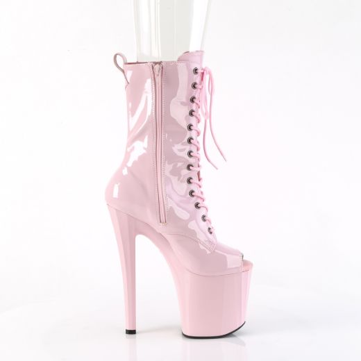 Product image of Pleaser ENCHANT-1041 B. Pink Pat/B. Pink 7 1/2 Inch Heel 3 1/2 Inch PF Peep Toe Ankle Boot Side Zip