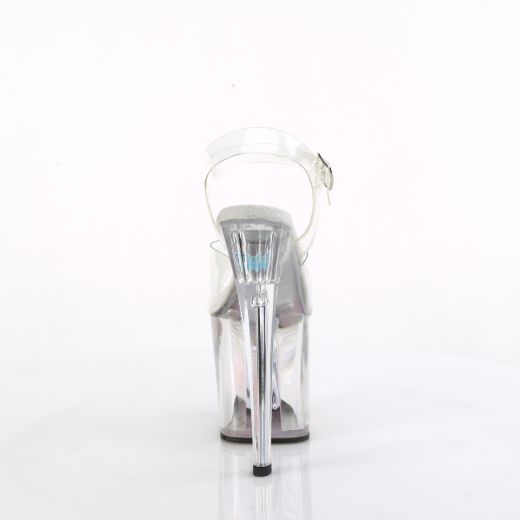 Product image of Pleaser ENCHANT-708AQUA-01 Clr/Clr-B. Pink 7 1/2 Inch Heel 3 1/2 Inch Liquid Infused PF Ankle Strap Sandal