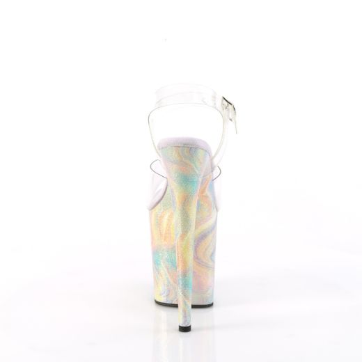 Product image of Pleaser FLAMINGO-808CRF Clr/Lavender Multi Glitters 8 Inch Heel 4 Inch PF Ankle Strap Sandal