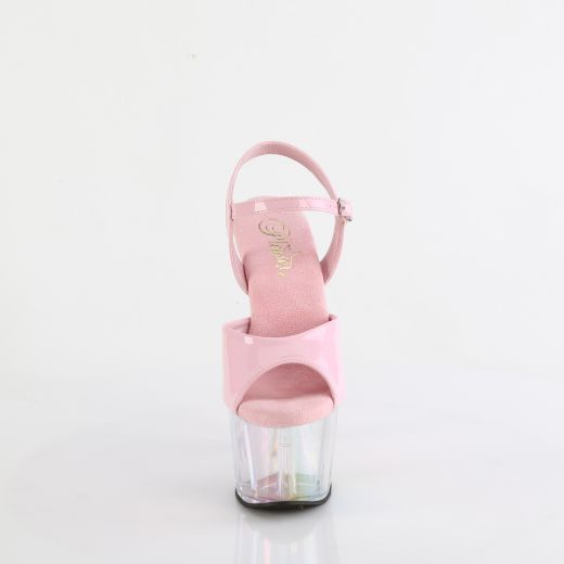 Product image of Pleaser ADORE-709HT B. Pink Holo/Holo Tinted 7 Inch Heel 2 3/4 Inch Tinted PF Ankle Strap Sandal
