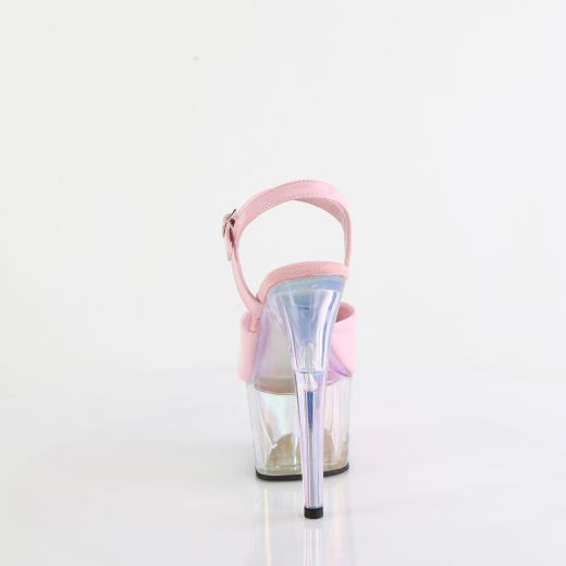 Product image of Pleaser ADORE-709HT B. Pink Holo/Holo Tinted 7 Inch Heel 2 3/4 Inch Tinted PF Ankle Strap Sandal