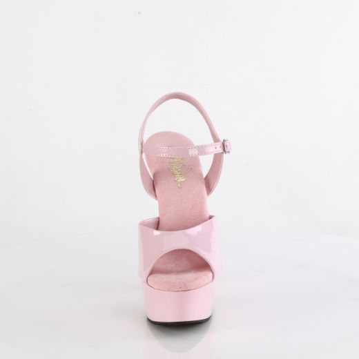Product image of Pleaser DELIGHT-609 B. Pink Pat/B. Pink 6 Inch Heel 1 3/4 Inch PF Ankle Strap Sandal