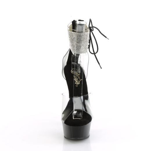 Product image of Pleaser DELIGHT-624RS Clr/Blk 6 Inch Heel 1 3/4 Inch PF RS Ankle Cuff Sandal Back Zip