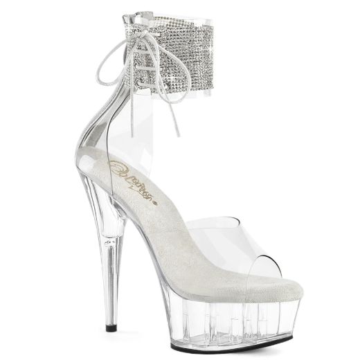Product image of Pleaser DELIGHT-624RS Clr/Clr 6 Inch Heel 1 3/4 Inch PF RS Ankle Cuff Sandal Back Zip